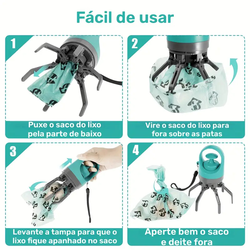 Pá Higiênica Cata Caca com Garras para Pets – Coleta Sem Sujeira e Sem Toque