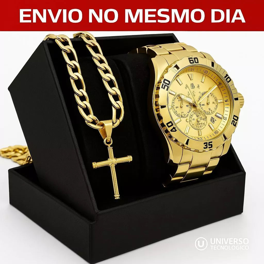 Kits Relógio Masculinos + pulseira + caixa Á Prova D'água