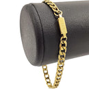 Corrente Masculina Cordão Grumet 70cm Dourado Com Pingente Crucifixo e Pulseira Grossa