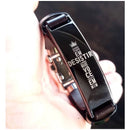 Pulseira Masculina de Couro Sintético com frases religiosas e fecho de aço cirurgico