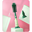 Escova Para Lavar Mamadeira Bico Copo Canudo 3pçs Silicone