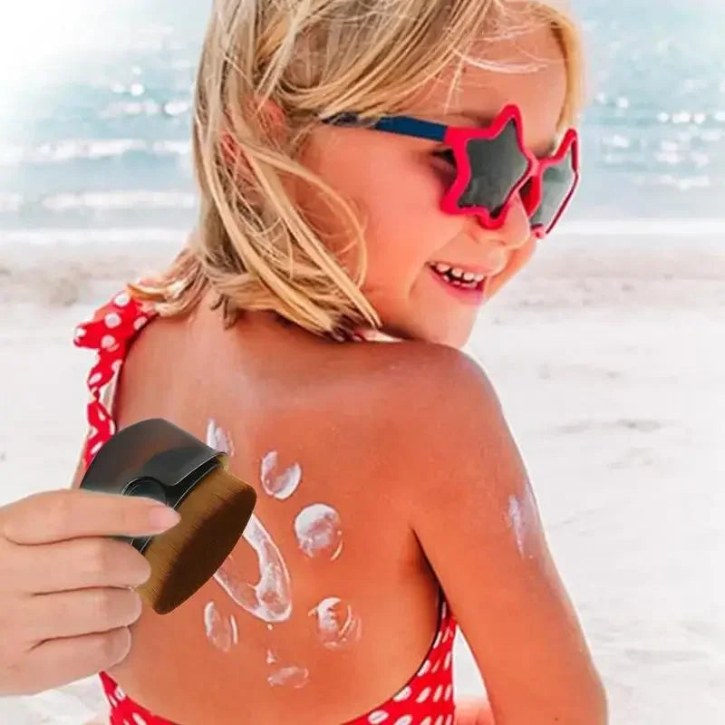 Aplicador de protetor solar, pincel de proteção solar com tampas protetoras, aplicador de loção solar, creme de bronzeamento, pincel de maquiagem, presente para crianças