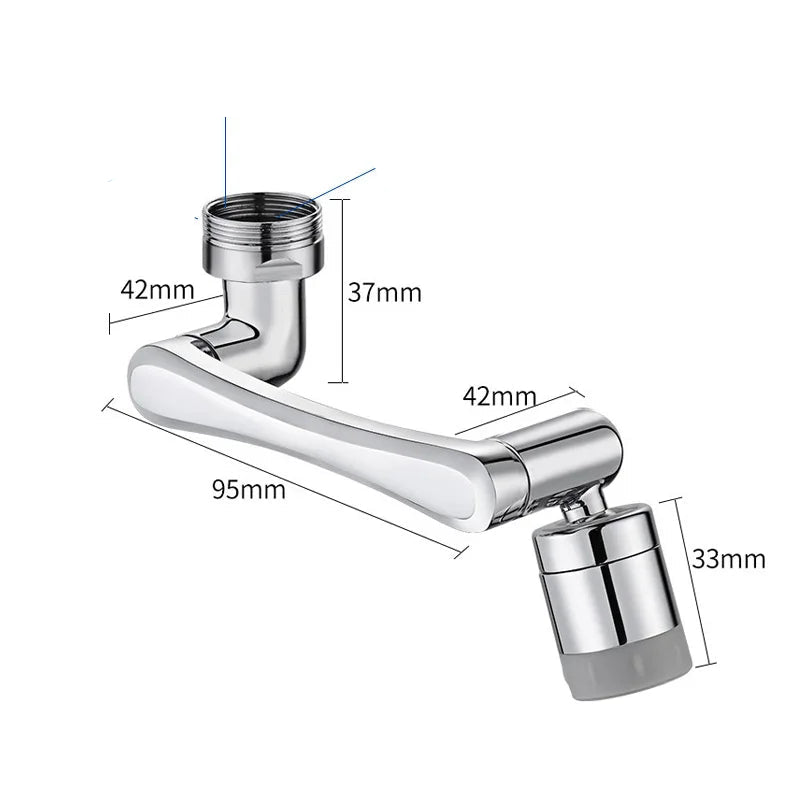 Aço inoxidável universal 1080 ° braço giratório giratório giratório extensão torneira aerador torneira da pia da cozinha extensor 2 modo de fluxo de água.torneira