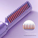 Hot Comb de cabelo sem fio, Mini USB Carregamento Straightener, Aquecimento rápido, Negativo Ion Hair Care, Ferramentas de Styling portáteis, 2in 1