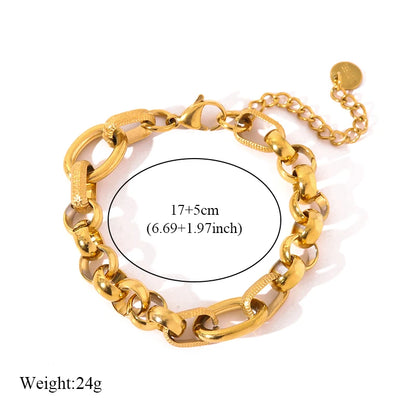 EILIECK-Pulseira de aço inoxidável torcida para mulheres, corrente de pulso banhada a ouro 18k, presente impermeável para joias, braceletes de festa