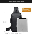 Bolsa de peito antifurto masculina, bolsa de ombro com carregamento usb, pacote crossbody, escola, curta viagem, mensageiro, oxford, pacote de estilingue