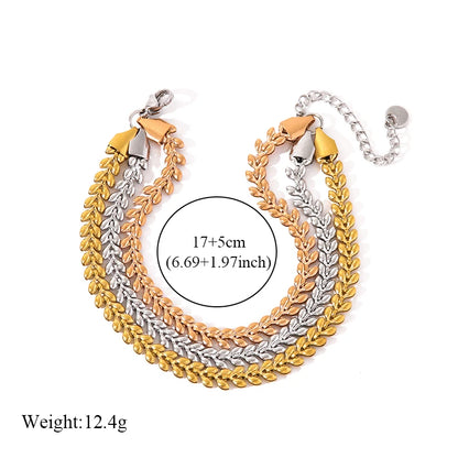 EILIECK-Pulseira de aço inoxidável torcida para mulheres, corrente de pulso banhada a ouro 18k, presente impermeável para joias, braceletes de festa