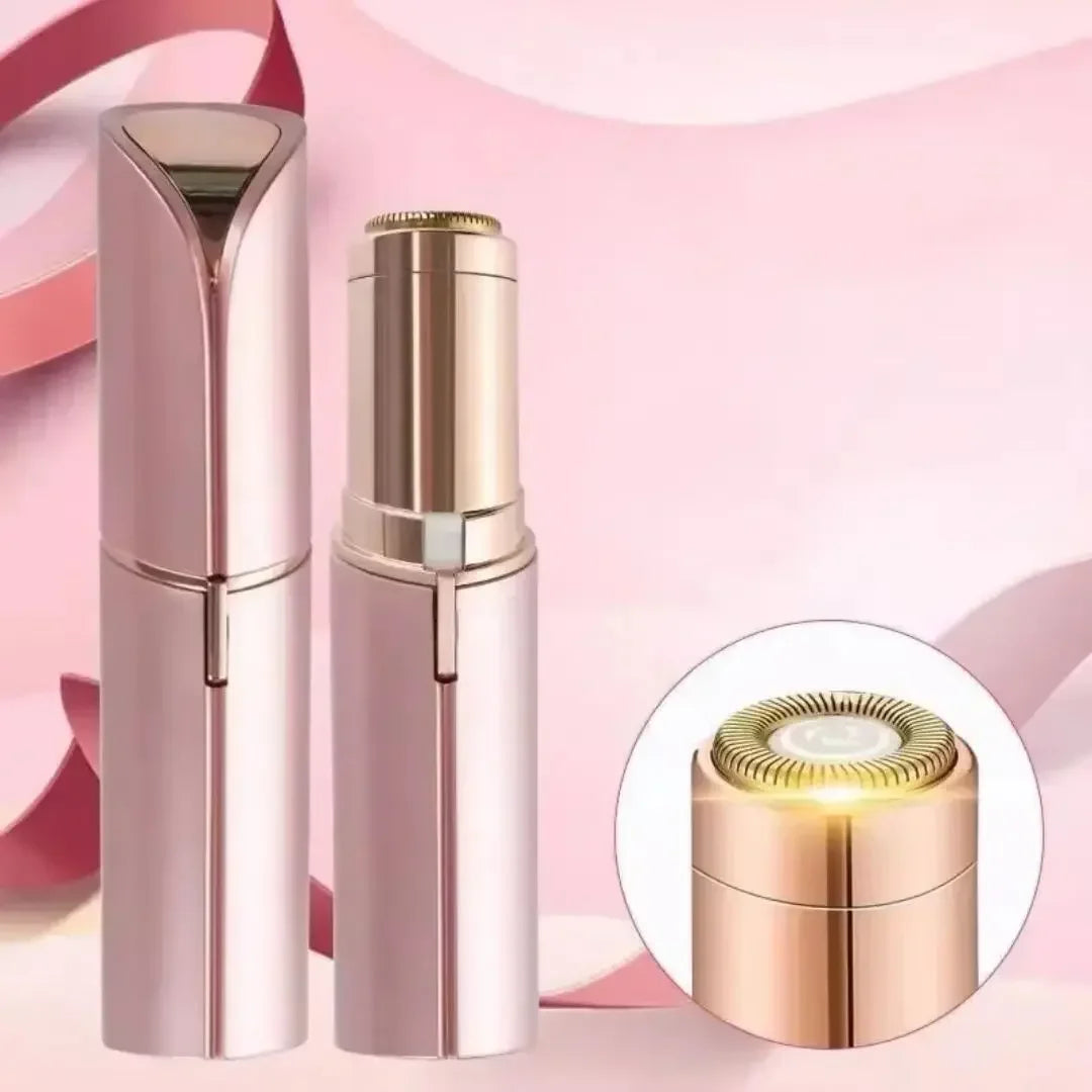 Depilador elétrico em forma de batom portátil para mulheres, aparador indolor de sobrancelha, depilação facial eficaz, barbeador pequeno