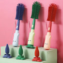 Escova Para Lavar Mamadeira Bico Copo Canudo 3pçs Silicone