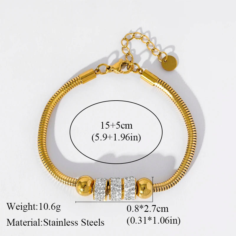 EILIECK-Pulseira de aço inoxidável torcida para mulheres, corrente de pulso banhada a ouro 18k, presente impermeável para joias, braceletes de festa