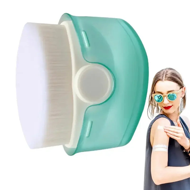 Aplicador de protetor solar, pincel de proteção solar com tampas protetoras, aplicador de loção solar, creme de bronzeamento, pincel de maquiagem, presente para crianças