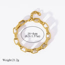 EILIECK-Pulseira de aço inoxidável torcida para mulheres, corrente de pulso banhada a ouro 18k, presente impermeável para joias, braceletes de festa