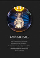 Luz noturna única de bola de cristal 3D de Jesus com base de LED de madeira, bola de cristal esculpida em 3D criativa, presente artesanal por atacado, perfeito para