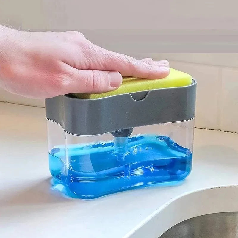 Dispenser para Sabão Liquido Detergente e Porta Esponja 600ml