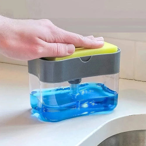 Dispenser para Sabão Liquido Detergente e Porta Esponja 600ml