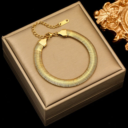 EILIECK-Pulseira de aço inoxidável torcida para mulheres, corrente de pulso banhada a ouro 18k, presente impermeável para joias, braceletes de festa
