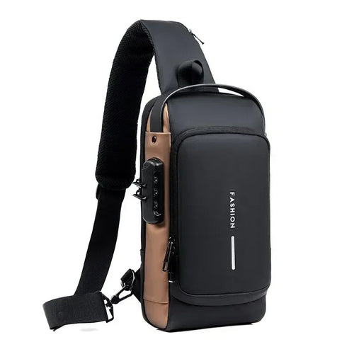 Bolsa de peito antifurto masculina, bolsa de ombro com carregamento usb, pacote crossbody, escola, curta viagem, mensageiro, oxford, pacote de estilingue