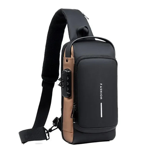 Bolsa de peito antifurto masculina, bolsa de ombro com carregamento usb, pacote crossbody, escola, curta viagem, mensageiro, oxford, pacote de estilingue