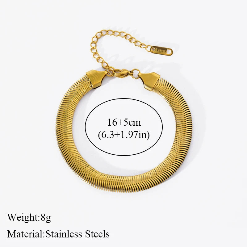 EILIECK-Pulseira de aço inoxidável torcida para mulheres, corrente de pulso banhada a ouro 18k, presente impermeável para joias, braceletes de festa