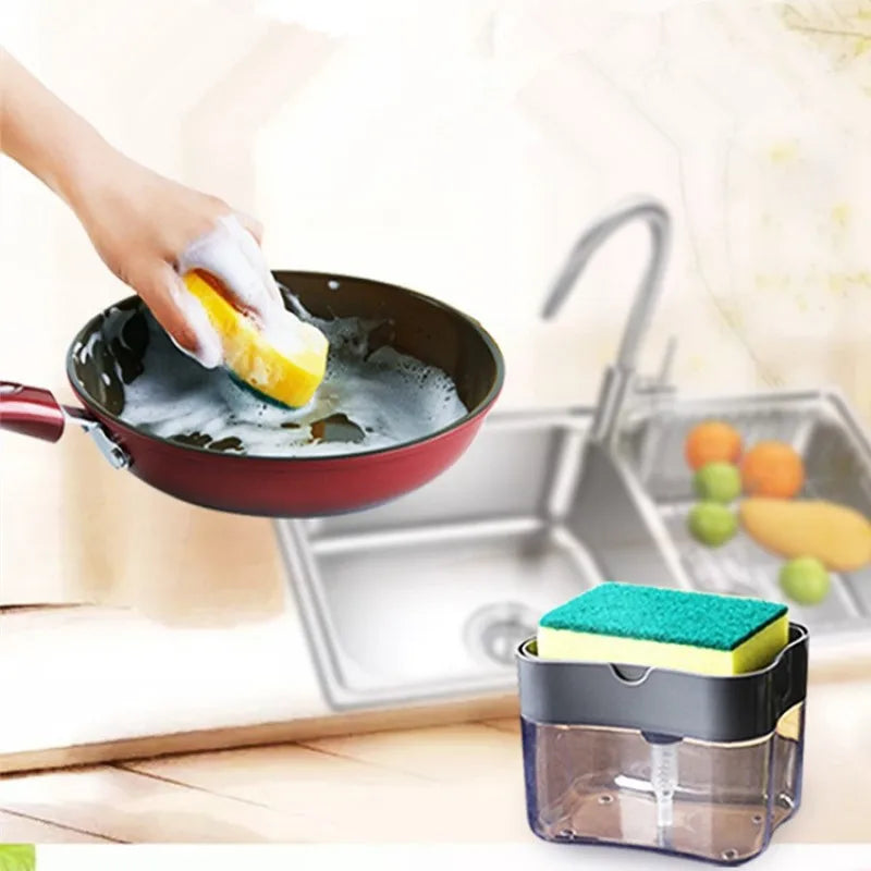 Dispenser para Sabão Liquido Detergente e Porta Esponja 600ml