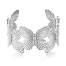 Bracelete de Metal Grande Flores para Mulheres, Pulseiras Borboleta Cor Dourada, Festa Estética, Acessórios Elegantes para Jóias, Doce