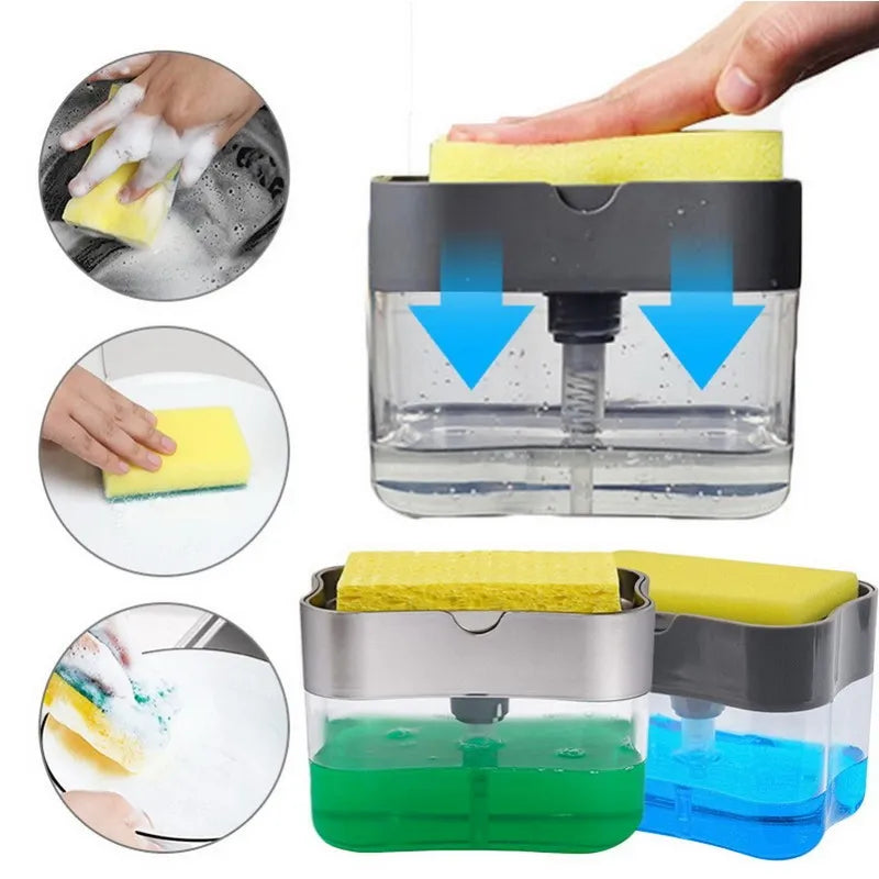 Dispenser para Sabão Liquido Detergente e Porta Esponja 600ml