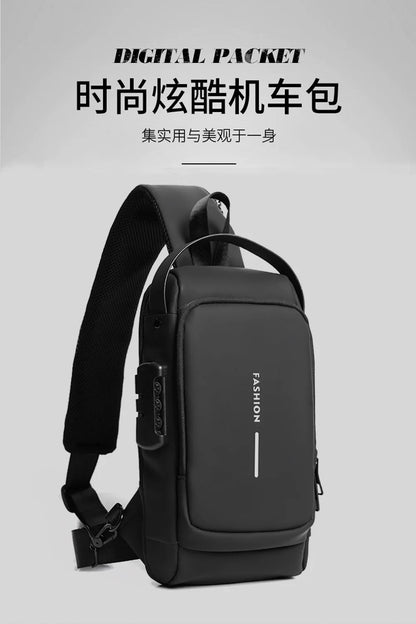 Bolsa de peito antifurto masculina, bolsa de ombro com carregamento usb, pacote crossbody, escola, curta viagem, mensageiro, oxford, pacote de estilingue