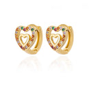 Brincos de coração de zircônia oca para mulheres, aço inoxidável, cor dourada, brinco de coração, luxo, casamento, casal, joias, presente, frete grátis