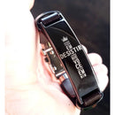 Pulseira Masculina de Couro Sintético com frases religiosas e fecho de aço cirurgico