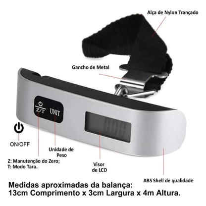 Balança Digital de Mão 50kg para Bagagem com Gancho