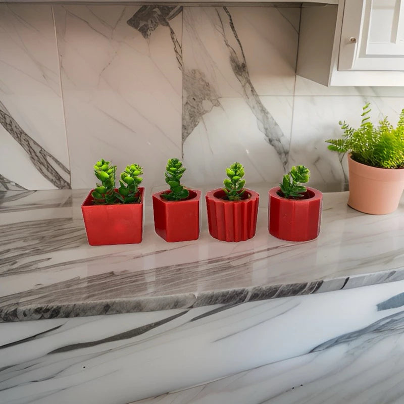 Kit 4 Vasinhos Decoração com Plantinhas