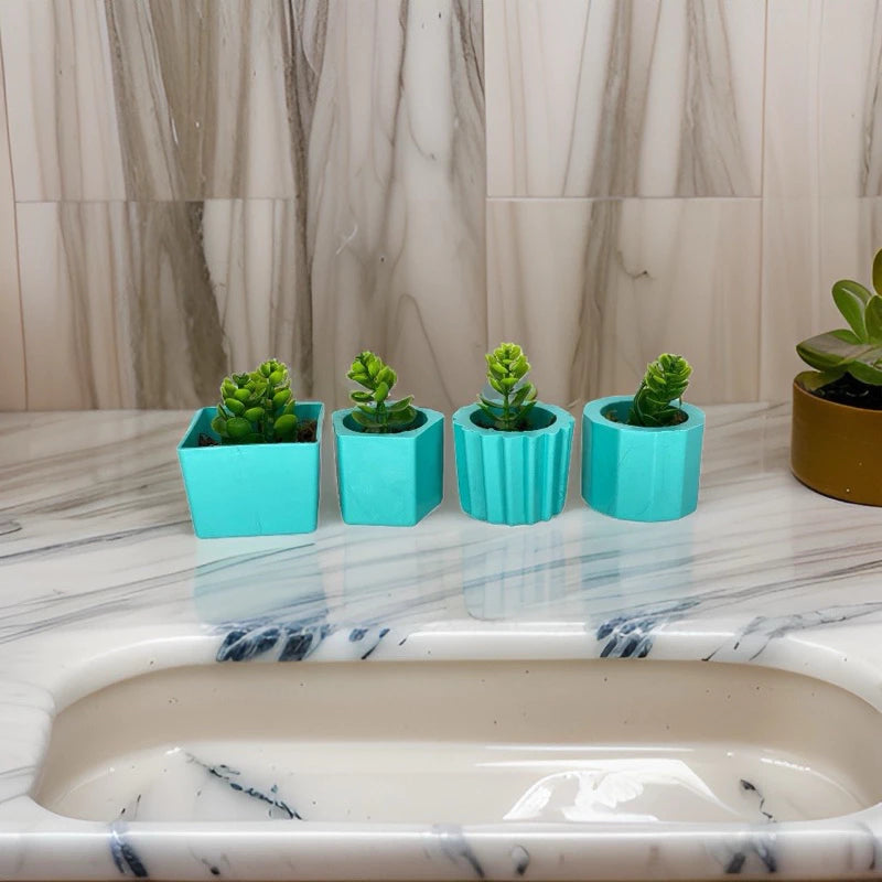 Kit 4 Vasinhos Decoração com Plantinhas