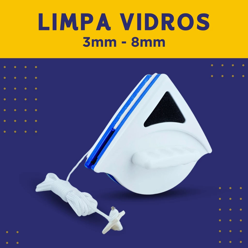 Limpador De Vidro Magnético - Dupla Face C/ Super Imã Mágico