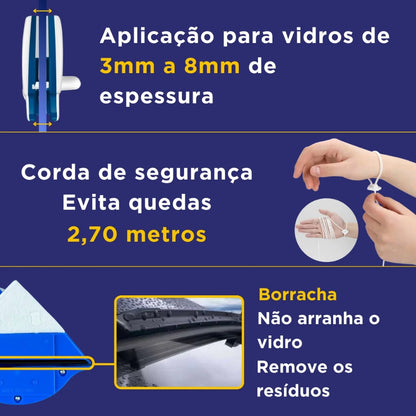 Limpador De Vidro Magnético - Dupla Face C/ Super Imã Mágico