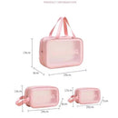 Kit 3 Necessaire Maquiagem Transparente WashBag A Prova De Água
