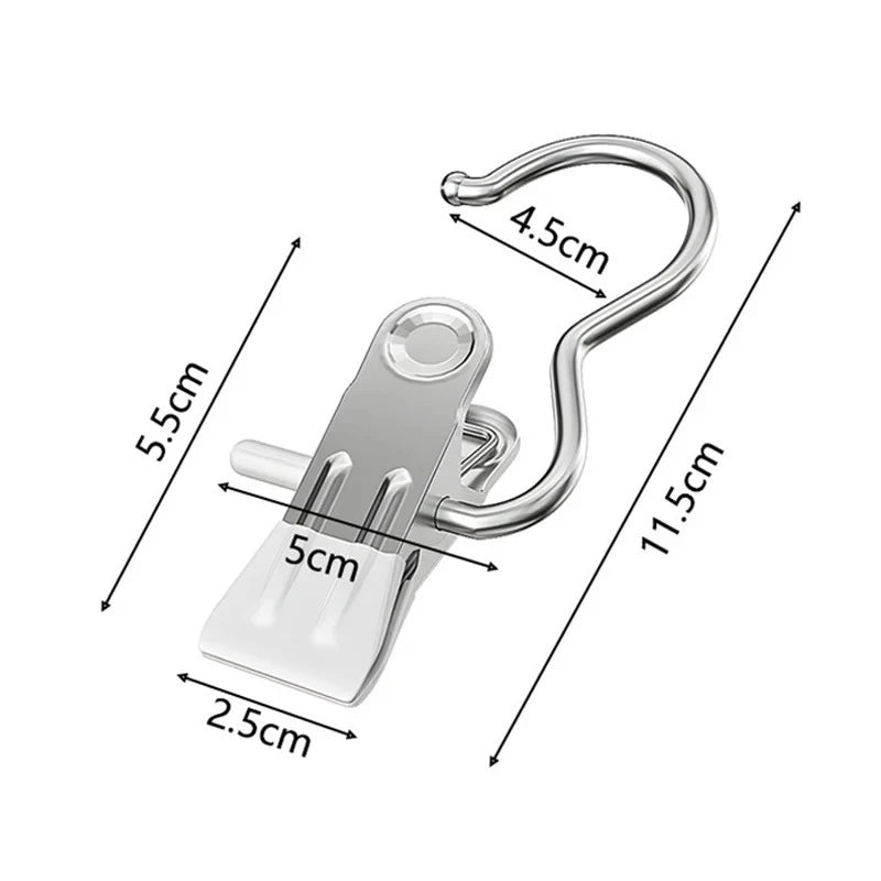 Kit 10-20 Ganchos Cabides Prendedores Multiuso Aço Inoxidável