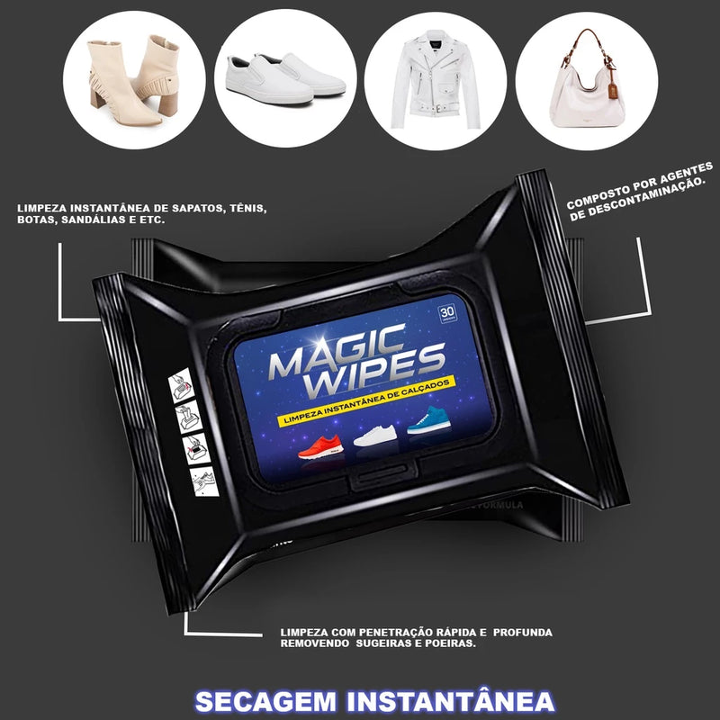 Limpa Tênis Sapato Bolsa Instantaneo Magic Wipes Pratico