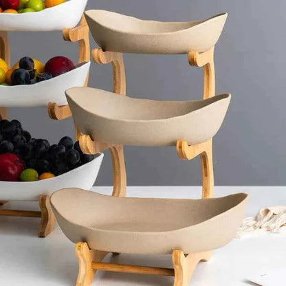 Fruteira de Mesa Cesta de Fruta Bambu