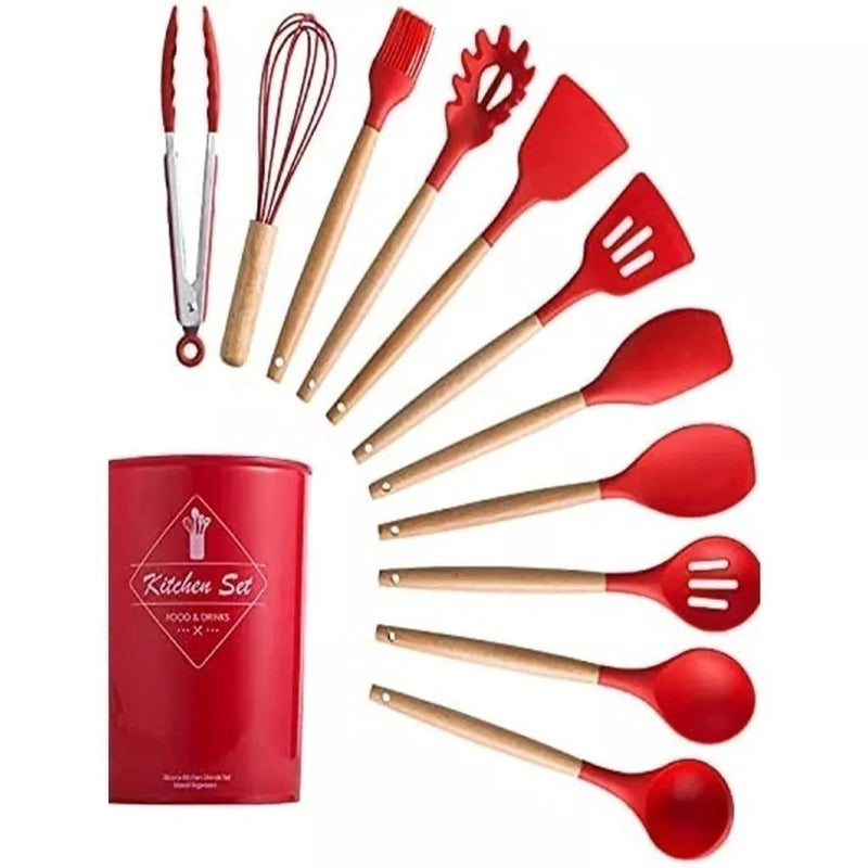 Jogo de Cozinha Kit C/12 Peças de Silicone Utensílios