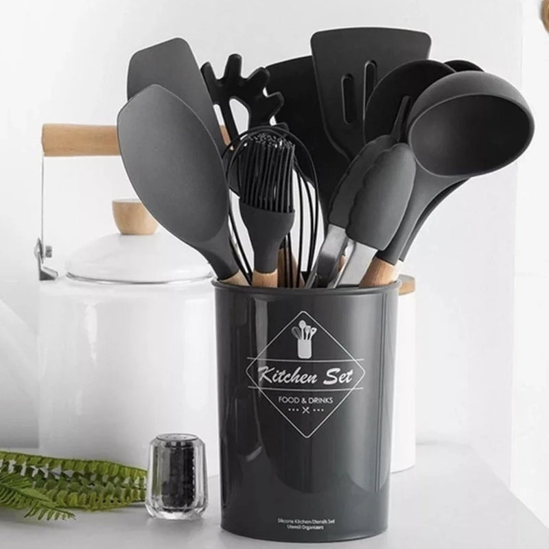 Jogo de Cozinha Kit C/12 Peças de Silicone Utensílios