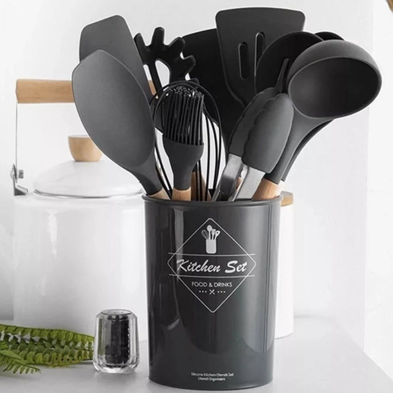 Jogo de Cozinha Kit C/12 Peças de Silicone Utensílios