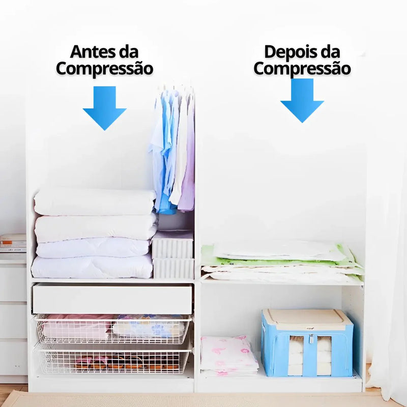 Kit 5 Saco a Vácuo + Bomba Elétrica 110v 220v (últimas unidades)