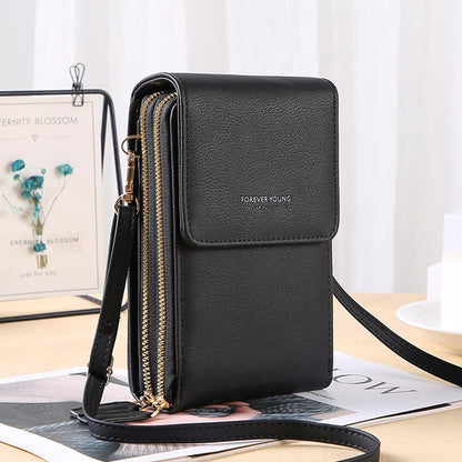 Bolsa Transversal Crossbody Feminina Porta Celular de Couro PU