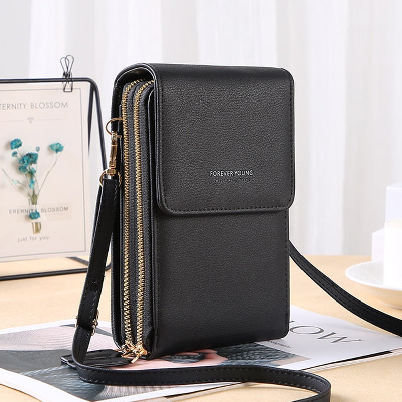 Bolsa Transversal Crossbody Feminina Porta Celular de Couro PU