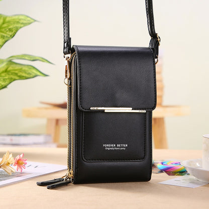 Bolsa Transversal Crossbody Feminina Porta Celular de Couro PU
