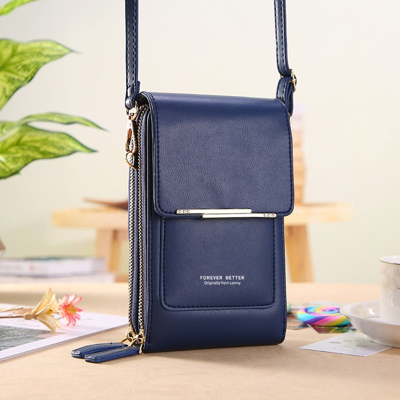 Bolsa Transversal Crossbody Feminina Porta Celular de Couro PU