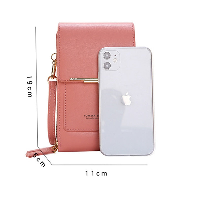 Bolsa Transversal Crossbody Feminina Porta Celular de Couro PU