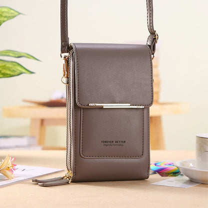 Bolsa Transversal Crossbody Feminina Porta Celular de Couro PU