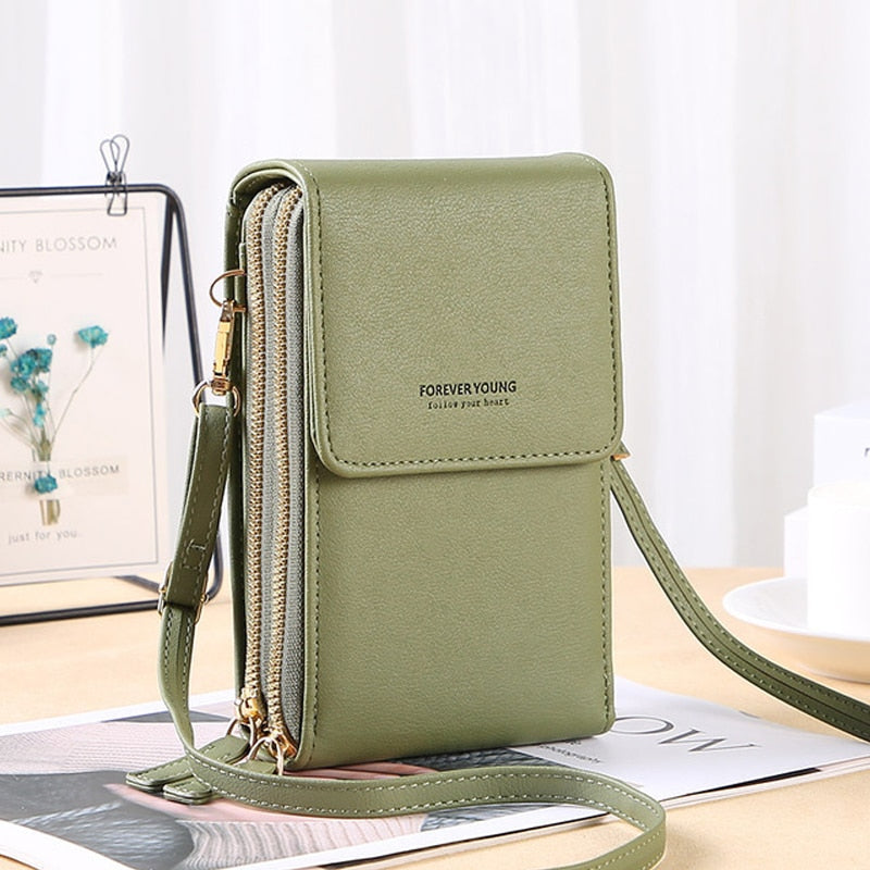 Bolsa Transversal Crossbody Feminina Porta Celular de Couro PU