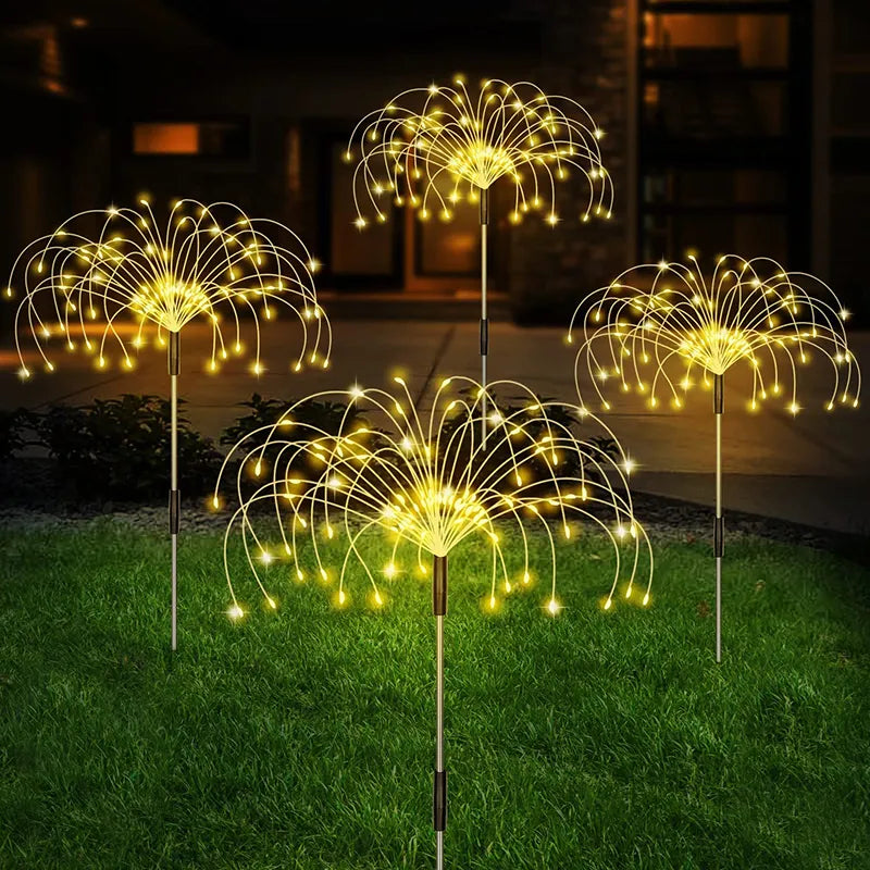 Decoração Solar para Jardim Luminária Fibra OTICA PROVA D'ÁGUA